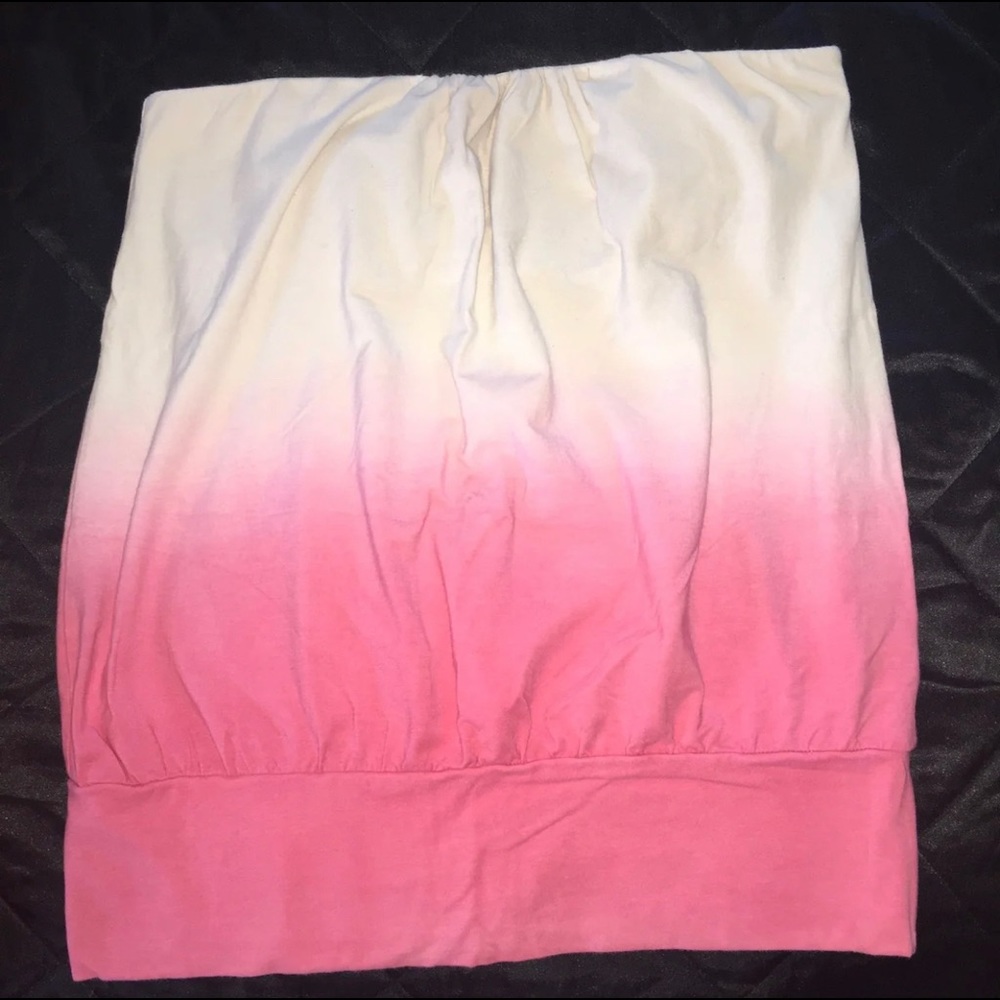Tube Top/Victoria's Secret Bra Top/Size Medium/Dip Dyed Pink/White